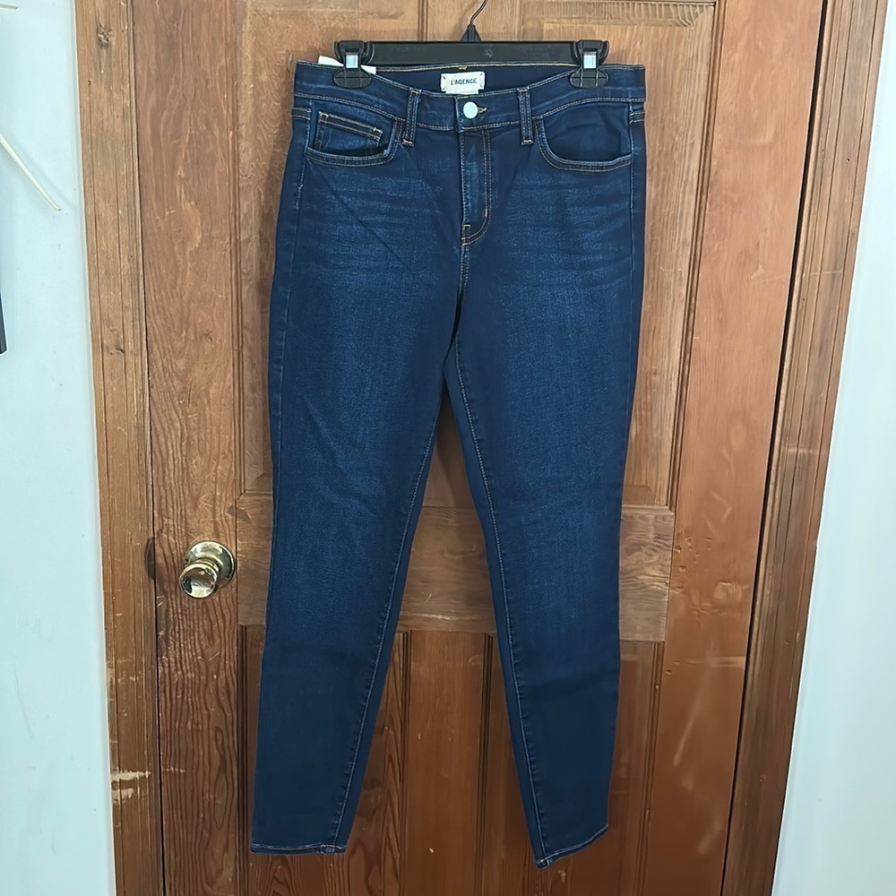 L’AGENCE Brigitte Mid-Rise Skinny Fit Dark Blue Wash Jeans Size 29